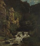 Landscape with Waterfall Gustave Courbet